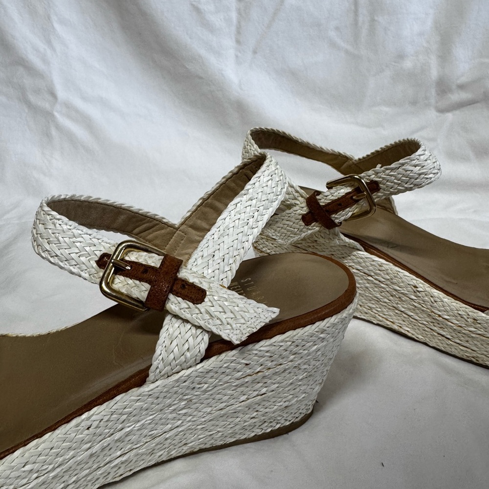 Stuart Weitzman White Espadrille Wedges